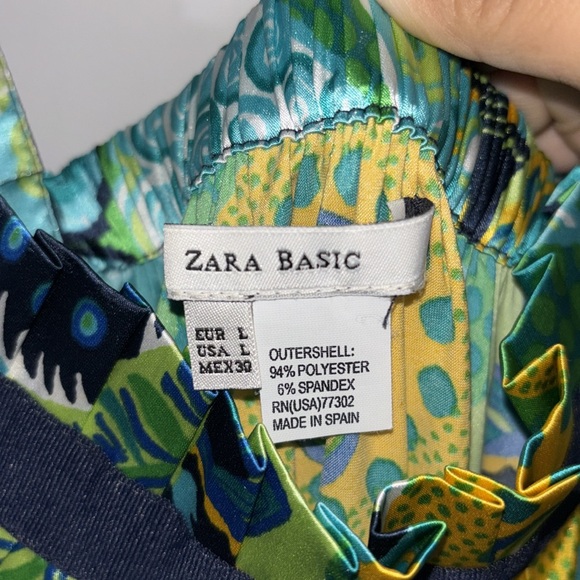 Zara Blue Green Sleeveless V-Neck Sundress - Picture 3 of 5